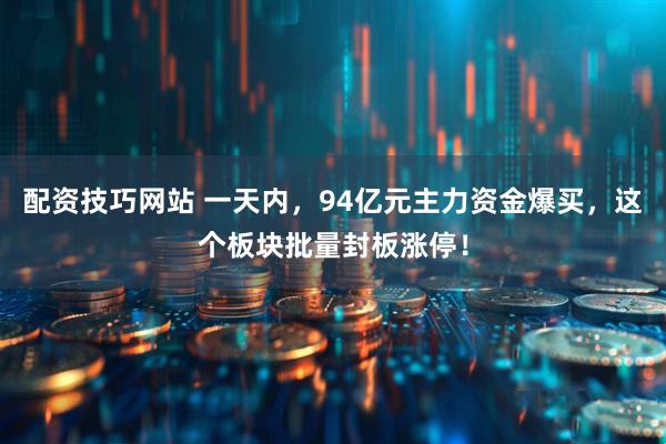 配资技巧网站 一天内，94亿元主力资金爆买，这个板块批量封板涨停！
